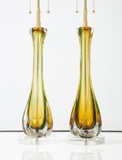 Archimede Seguso Pair of 1950s Large Murano Glass Lamps by Seguso - 2409614