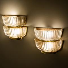 Archimede Seguso Pair of Art Deco Glass Wall Lights attributed to Archimede Seguso Italy 1940s - 4690979