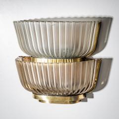 Archimede Seguso Pair of Art Deco Glass Wall Lights attributed to Archimede Seguso Italy 1940s - 4690981