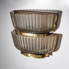 Archimede Seguso Pair of Art Deco Glass Wall Lights attributed to Archimede Seguso Italy 1940s - 4690984