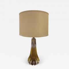 Archimede Seguso Pair of Clear and Amber Murano Glass Table Lamps Attributed to Seguso - 1879950