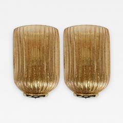 Archimede Seguso Pair of Murano Glass sconces in the style of Seguso - 853369