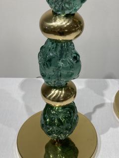 Archimede Seguso Pair of Murano glass lamps in the style of Archimede Seguso - 2545070