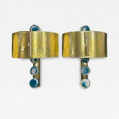 Archimede Seguso Pair of Murano glass sconces in the style of Archim de Seguso - 4590485