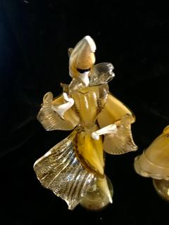 Archimede Seguso Pair of seguso gold venisian dancer - 2257308