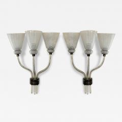 Archimede Seguso Seguso 1940s Pair of Murano Wall Lights - 3980814