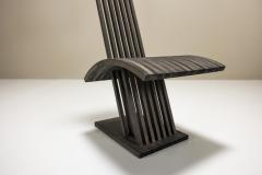 Architectural Chair in Anthracite Stained Wood Netherlands 1980s - 3666701