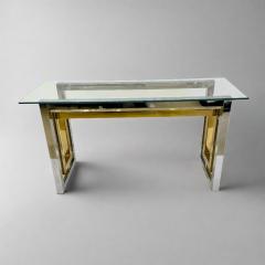 Architectural Chrome Brass and Glass Console table by Romeo Riga c1960s  - 4450281
