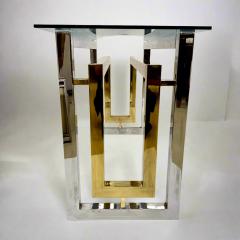 Architectural Chrome Brass and Glass Console table by Romeo Riga c1960s  - 4450286