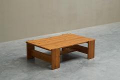 Architectural Coffee Table in Solid Pine 1970s - 4582188