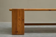 Architectural Coffee Table in Solid Pine 1970s - 4582194