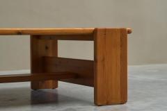 Architectural Coffee Table in Solid Pine 1970s - 4582196
