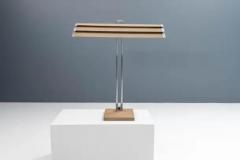 Architectural Desk Lamp in Casted Iron Steel and Ribbed Aluminum France 1960s - 3653754