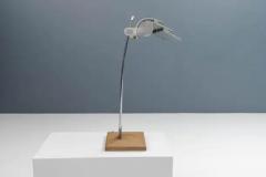 Architectural Desk Lamp in Casted Iron Steel and Ribbed Aluminum France 1960s - 3653756