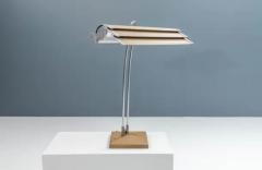 Architectural Desk Lamp in Casted Iron Steel and Ribbed Aluminum France 1960s - 3653772