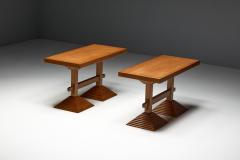 Architectural Pedestal Side Table Italy 1970s - 4586496