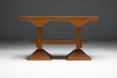 Architectural Pedestal Side Table Italy 1970s - 4586511