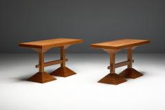 Architectural Pedestal Side Table Italy 1970s - 4586512