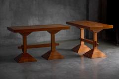 Architectural Pedestal Side Table Italy 1970s - 4586526