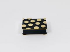 Argentor Of Vienna Mid Century Polka Dot Brass Storage Box Austria 1950s - 4067283