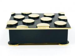 Argentor Of Vienna Mid Century Polka Dot Brass Storage Box Austria 1950s - 4067382