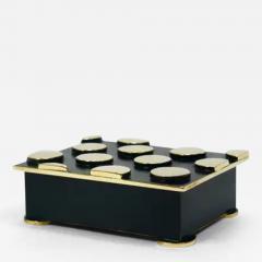 Argentor Of Vienna Mid Century Polka Dot Brass Storage Box Austria 1950s - 4069630