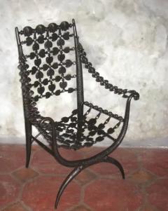 Armand Albert Rateau Pair French Modern Neoclassical Bronze Lounge Chairs Style Armand Albert Rateau - 4102949