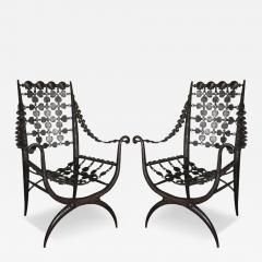 Armand Albert Rateau Pair French Modern Neoclassical Bronze Lounge Chairs Style Armand Albert Rateau - 4104303
