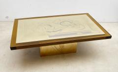 Armand Jonckers Mid Century Acid Etched Brass Abstraction Coffee Table by Armand Jonckers - 2686758