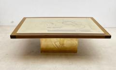 Armand Jonckers Mid Century Acid Etched Brass Abstraction Coffee Table by Armand Jonckers - 2686760