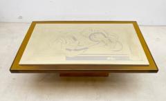 Armand Jonckers Mid Century Acid Etched Brass Abstraction Coffee Table by Armand Jonckers - 2686762