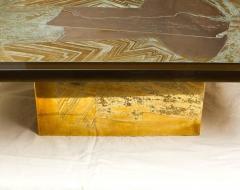 Armand Jonckers Stunning Acid Etched Brass Coffee Table Abstraction by Armand Jonckers - 507342