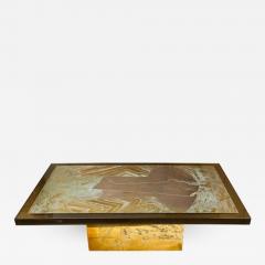 Armand Jonckers Stunning Acid Etched Brass Coffee Table Abstraction by Armand Jonckers - 508693