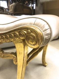 Armand Rateau Armand Rateau pair of gold leaf satin silk refined crafted wood stools - 985259