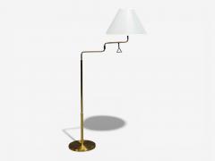 Armaturhantverk G teborg Articulating Floor Lamp Brass Fabric Sweden 1960s - 4462732