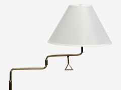 Armaturhantverk G teborg Articulating Floor Lamp Brass Fabric Sweden 1960s - 4462734