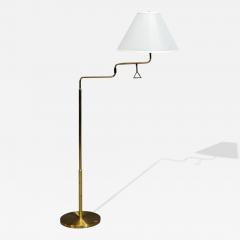 Armaturhantverk G teborg Articulating Floor Lamp Brass Fabric Sweden 1960s - 4463889