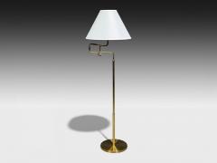 Armaturhantverk G teborg Articulating Floor Lamp Brass Fabric Sweden 1960s - 4492517