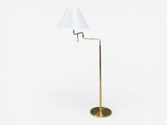 Armaturhantverk G teborg Articulating Floor Lamp Brass Fabric Sweden 1960s - 4492518
