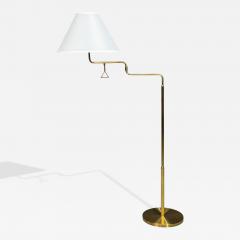 Armaturhantverk G teborg Articulating Floor Lamp Brass Fabric Sweden 1960s - 4492688