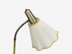Armaturhantverk Tibro Floor Lamp Teak Brass Silk Sweden 1960s - 4764051