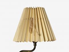 Armaturhantverk Tibro Wall Light Brass Pleated Fabric Sweden 1970s - 4773266