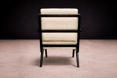 Armchair in Hardwood with Ebony Finish Boucle Unknown 1960s - 4546970