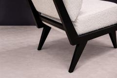 Armchair in Hardwood with Ebony Finish Boucle Unknown 1960s - 4546971