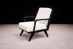 Armchair in Hardwood with Ebony Finish Boucle Unknown 1960s - 4546974