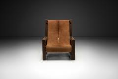 Armchair in Pine with Cowhide Seating Europe 1950s - 4136459