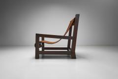 Armchair in Pine with Cowhide Seating Europe 1950s - 4136462