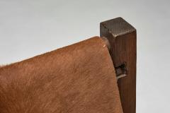 Armchair in Pine with Cowhide Seating Europe 1950s - 4136479