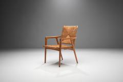 Armchair in Solid Oak and Cane Denmark ca 1960s - 1317666