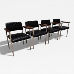 Armchair in Steel Leather Rosewood Unknown 1960s Lot 173 342 - 4627481